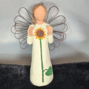 Willow Tree Angel with Sunflower - Cream and Brown